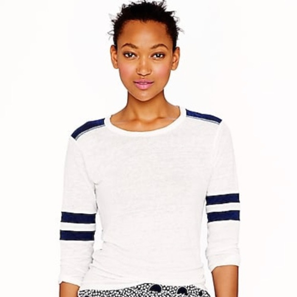J. Crew Linen Baseball T-Shirt